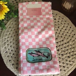 Pink and White Checkered SARDINE Design Kitchen Towels